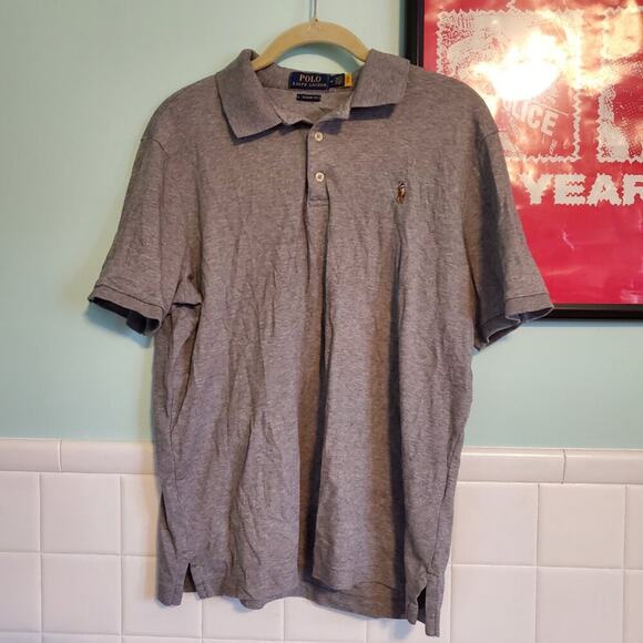Polo Ralph Lauren Classic Fit Gray Polo Shirt Men's Size Medium 100% Cotton - Picture 3 of 10